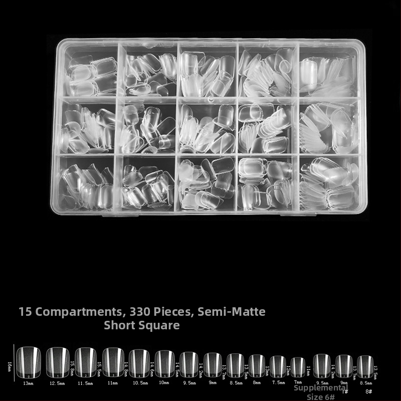 600 karbis küünekunsti küünetükki, volditud, jäljeta, nikerdamata, täiskleebisega, poolmatt, lühike, ruudukujuline, balleti kunstküüneplaaster