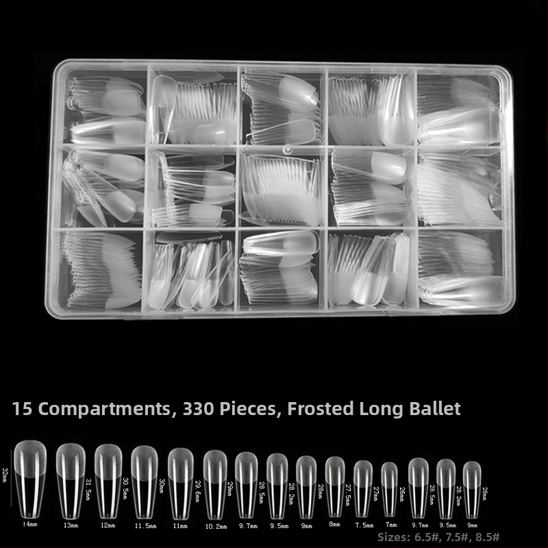 600 karbis küünekunsti küünetükki, volditud, jäljeta, nikerdamata, täiskleebisega, poolmatt, lühike, ruudukujuline, balleti kunstküüneplaaster