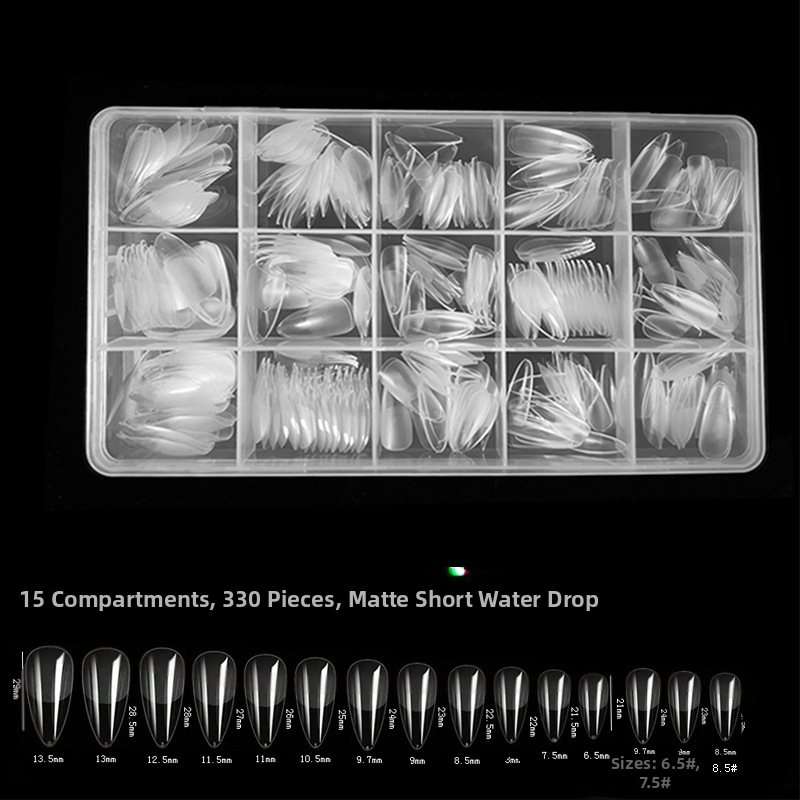 600 karbis küünekunsti küünetükki, volditud, jäljeta, nikerdamata, täiskleebisega, poolmatt, lühike, ruudukujuline, balleti kunstküüneplaaster