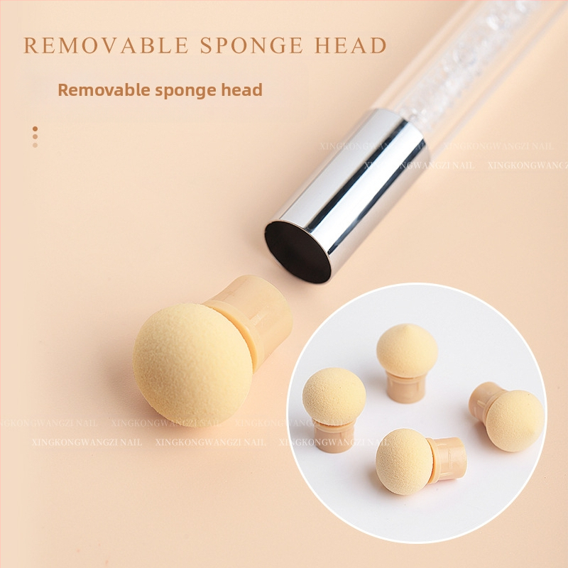 Маникюр с кръгъл връх, заострен градиент, гъба за маникюр, химикал за татуировки, размазан руж, боядисан „Направи си сам“ инструмент за маникюр