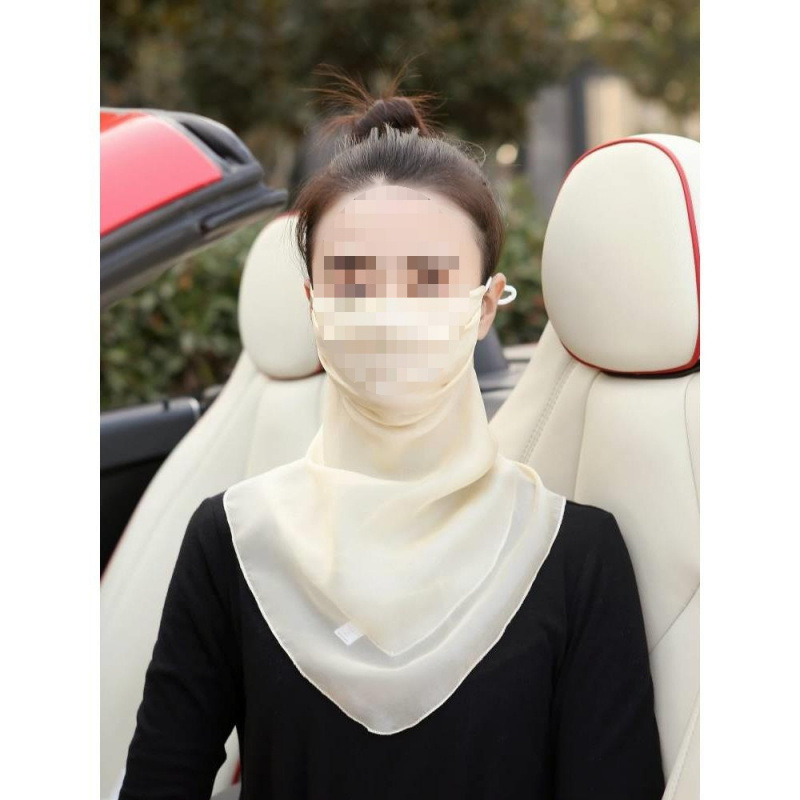 Plāna vasaras braukšanas seju nosedzoša saules aizsargmaska kakla plīvura zīda šalle sieviešu maska zīda šalles soma bezmaksas piegāde