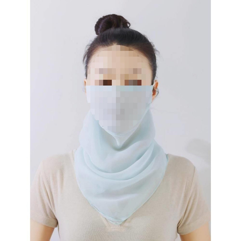 Plāna vasaras braukšanas seju nosedzoša saules aizsargmaska kakla plīvura zīda šalle sieviešu maska zīda šalles soma bezmaksas piegāde