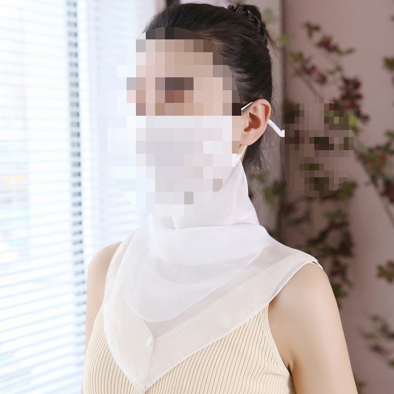 Plāna vasaras braukšanas seju nosedzoša saules aizsargmaska kakla plīvura zīda šalle sieviešu maska zīda šalles soma bezmaksas piegāde