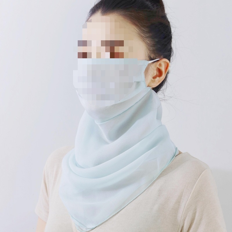 Plāna vasaras braukšanas seju nosedzoša saules aizsargmaska kakla plīvura zīda šalle sieviešu maska zīda šalles soma bezmaksas piegāde