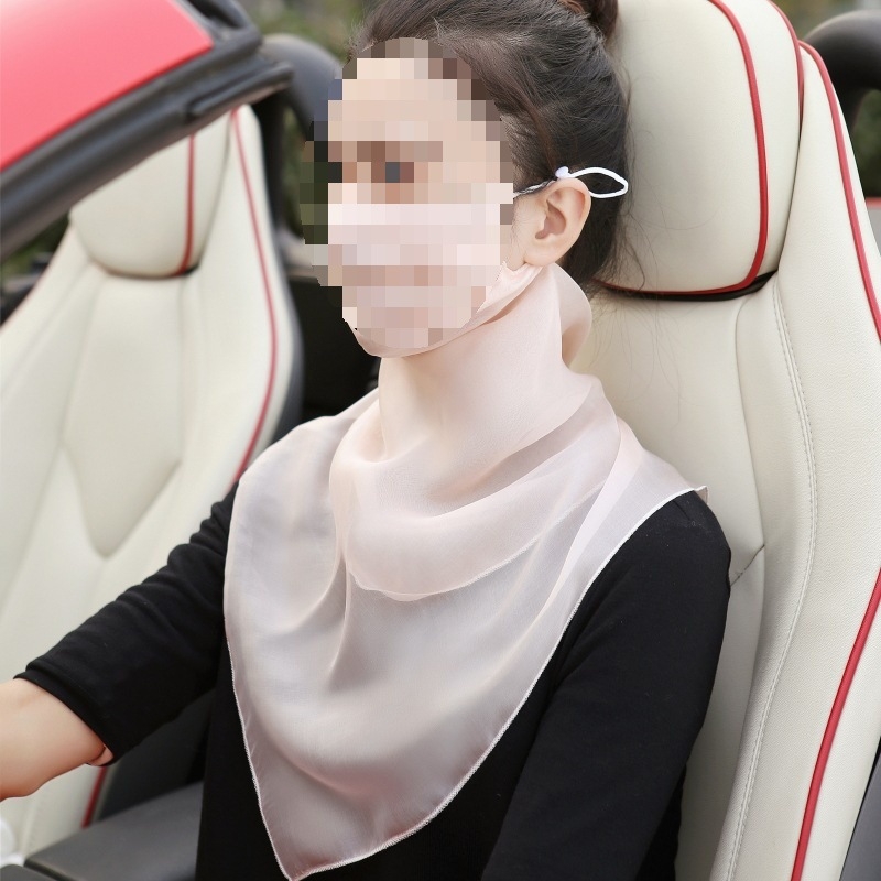 Plāna vasaras braukšanas seju nosedzoša saules aizsargmaska kakla plīvura zīda šalle sieviešu maska zīda šalles soma bezmaksas piegāde