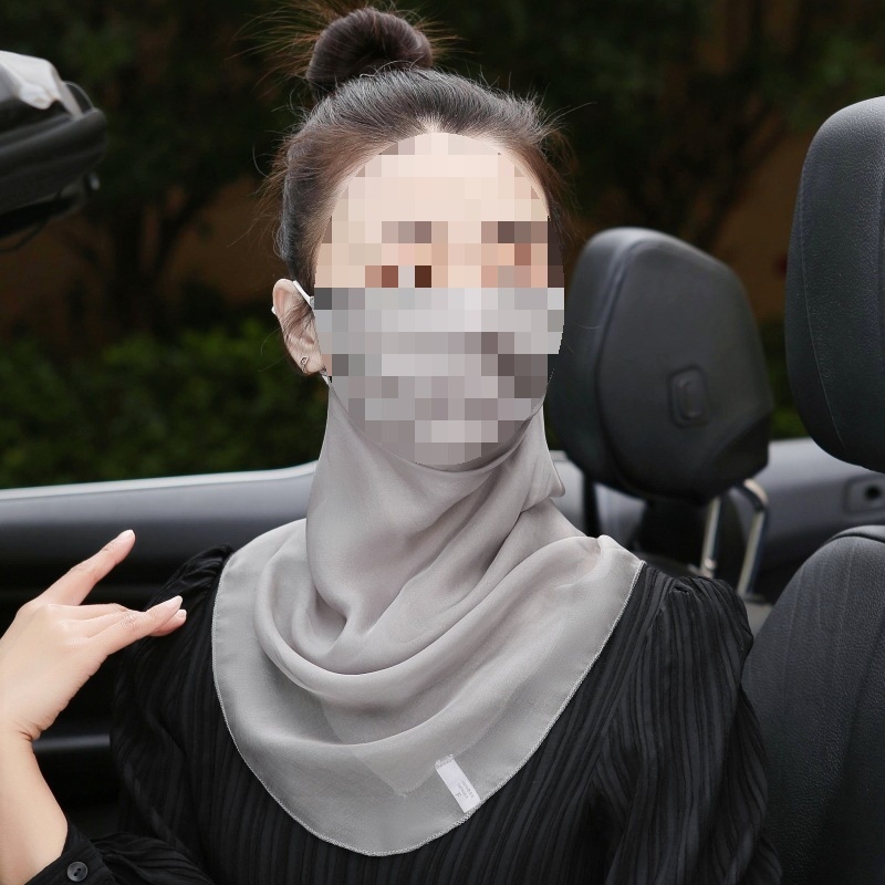 Plāna vasaras braukšanas seju nosedzoša saules aizsargmaska kakla plīvura zīda šalle sieviešu maska zīda šalles soma bezmaksas piegāde