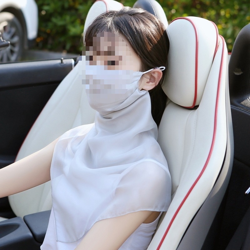 Plāna vasaras braukšanas seju nosedzoša saules aizsargmaska kakla plīvura zīda šalle sieviešu maska zīda šalles soma bezmaksas piegāde