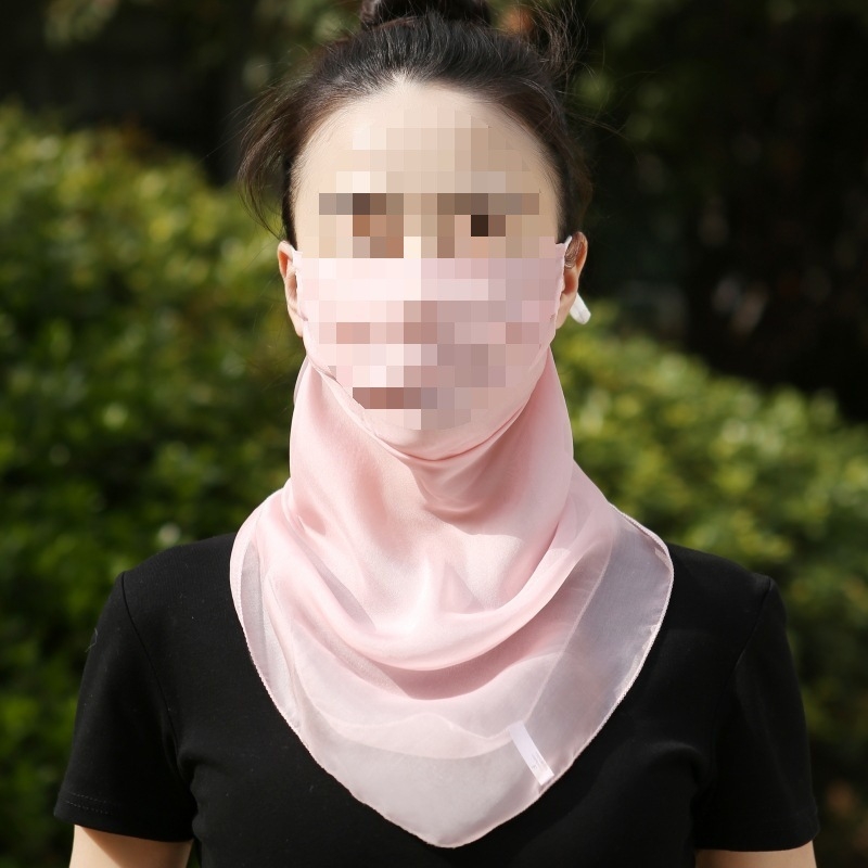 Plāna vasaras braukšanas seju nosedzoša saules aizsargmaska kakla plīvura zīda šalle sieviešu maska zīda šalles soma bezmaksas piegāde