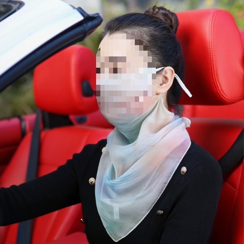 Plāna vasaras braukšanas seju nosedzoša saules aizsargmaska kakla plīvura zīda šalle sieviešu maska zīda šalles soma bezmaksas piegāde