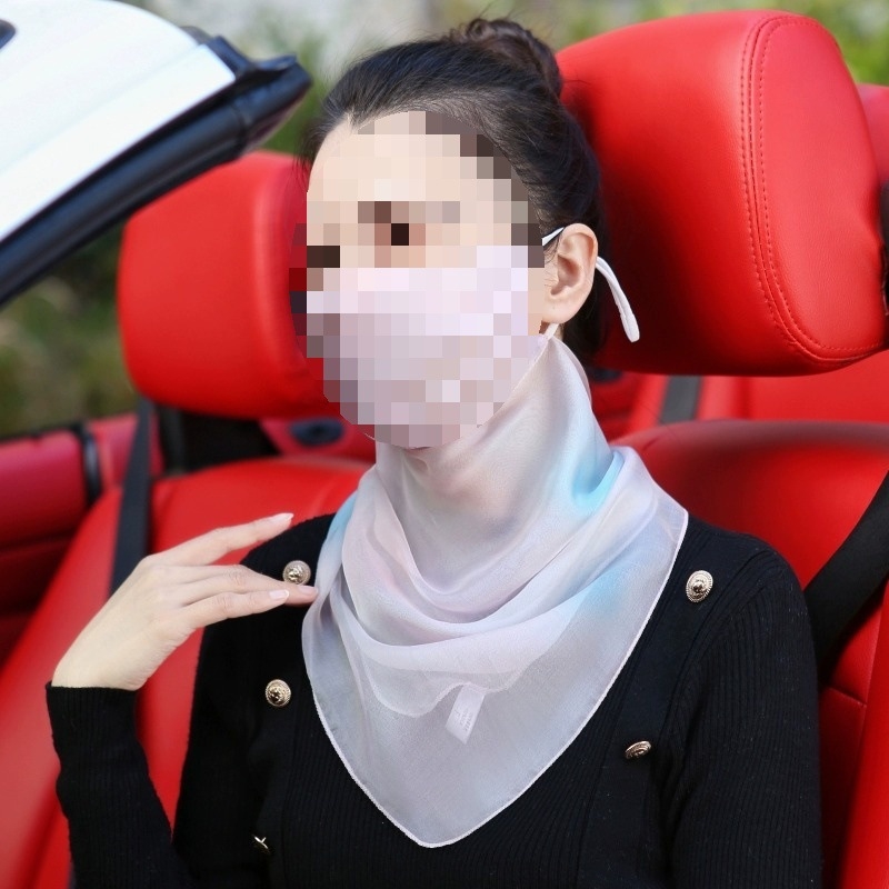 Plāna vasaras braukšanas seju nosedzoša saules aizsargmaska kakla plīvura zīda šalle sieviešu maska zīda šalles soma bezmaksas piegāde