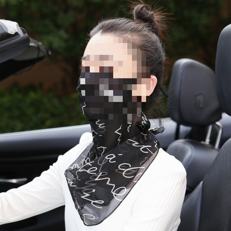 Plāna vasaras braukšanas seju nosedzoša saules aizsargmaska kakla plīvura zīda šalle sieviešu maska zīda šalles soma bezmaksas piegāde