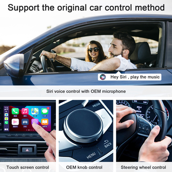 Piemērots Apple mobilā tālruņa CarPlay oriģinālajai automašīnai, kas savienota ar bezvadu viedās AIBOX kastes automašīnas adapteri