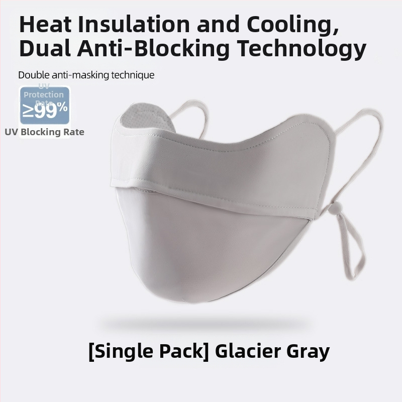 Γυναικεία Μάσκα Αντηλιακής Προστασίας για Γωνία Ματιών, Αναπνέουσα, Καλοκαιρινή, Αντι-υπεριώδης, Ντεγκραντέ, Πάγος, Μεταξωτή Στερεοφωνική Μάσκα Σκίασης UPF50