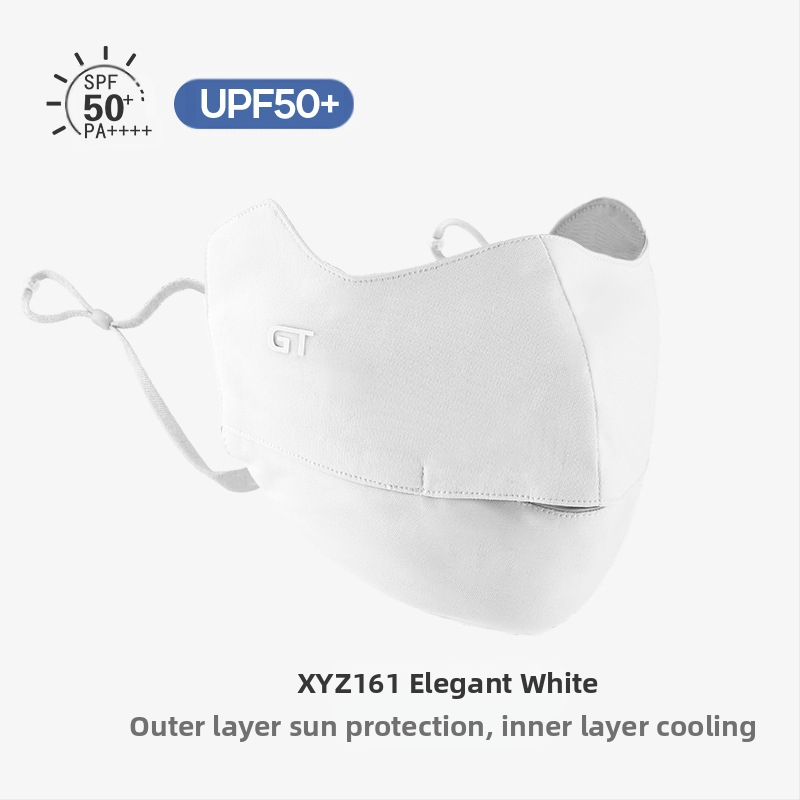 Γυναικεία Μάσκα Αντηλιακής Προστασίας για Γωνία Ματιών, Αναπνέουσα, Καλοκαιρινή, Αντι-υπεριώδης, Ντεγκραντέ, Πάγος, Μεταξωτή Στερεοφωνική Μάσκα Σκίασης UPF50