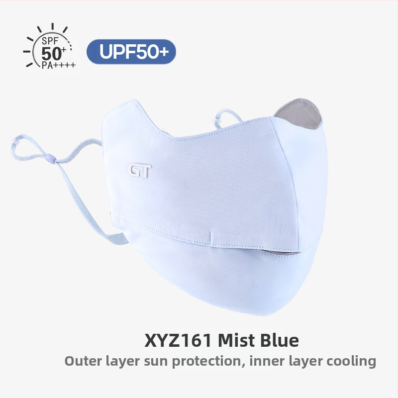 Γυναικεία Μάσκα Αντηλιακής Προστασίας για Γωνία Ματιών, Αναπνέουσα, Καλοκαιρινή, Αντι-υπεριώδης, Ντεγκραντέ, Πάγος, Μεταξωτή Στερεοφωνική Μάσκα Σκίασης UPF50