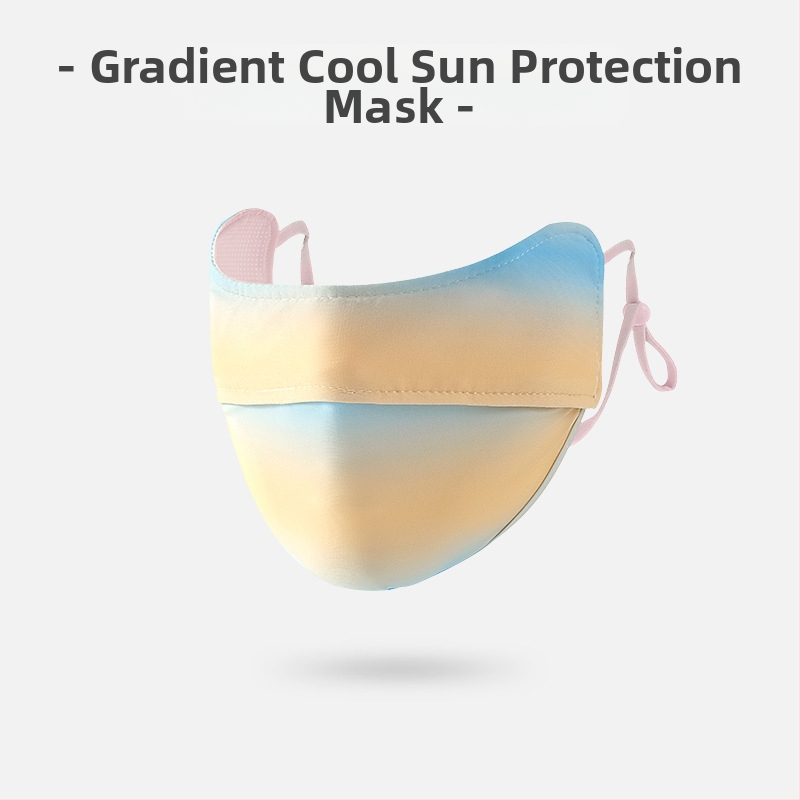 Γυναικεία Μάσκα Αντηλιακής Προστασίας για Γωνία Ματιών, Αναπνέουσα, Καλοκαιρινή, Αντι-υπεριώδης, Ντεγκραντέ, Πάγος, Μεταξωτή Στερεοφωνική Μάσκα Σκίασης UPF50