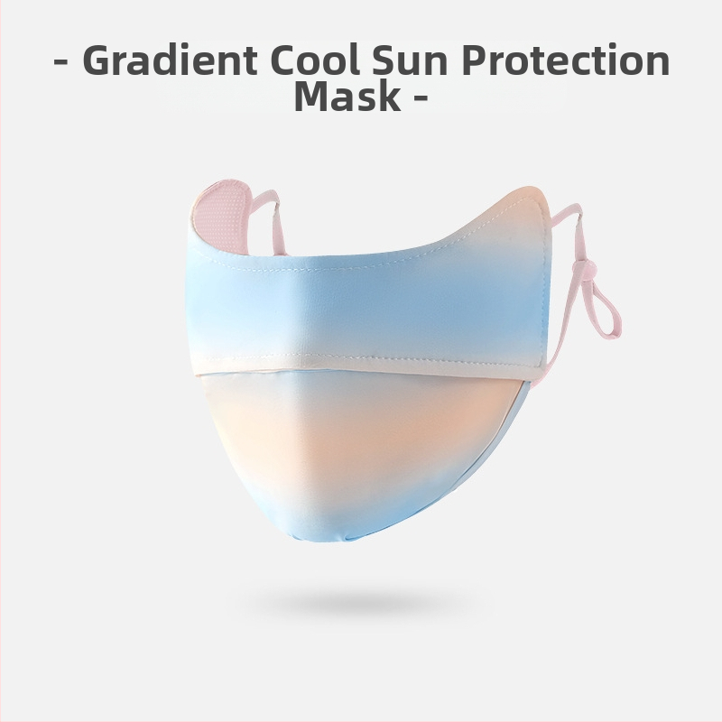 Γυναικεία Μάσκα Αντηλιακής Προστασίας για Γωνία Ματιών, Αναπνέουσα, Καλοκαιρινή, Αντι-υπεριώδης, Ντεγκραντέ, Πάγος, Μεταξωτή Στερεοφωνική Μάσκα Σκίασης UPF50