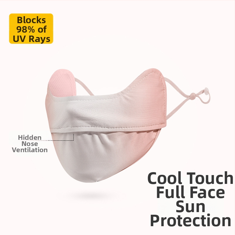 Γυναικεία Μάσκα Αντηλιακής Προστασίας για Γωνία Ματιών, Αναπνέουσα, Καλοκαιρινή, Αντι-υπεριώδης, Ντεγκραντέ, Πάγος, Μεταξωτή Στερεοφωνική Μάσκα Σκίασης UPF50