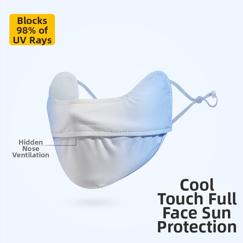 Γυναικεία Μάσκα Αντηλιακής Προστασίας για Γωνία Ματιών, Αναπνέουσα, Καλοκαιρινή, Αντι-υπεριώδης, Ντεγκραντέ, Πάγος, Μεταξωτή Στερεοφωνική Μάσκα Σκίασης UPF50