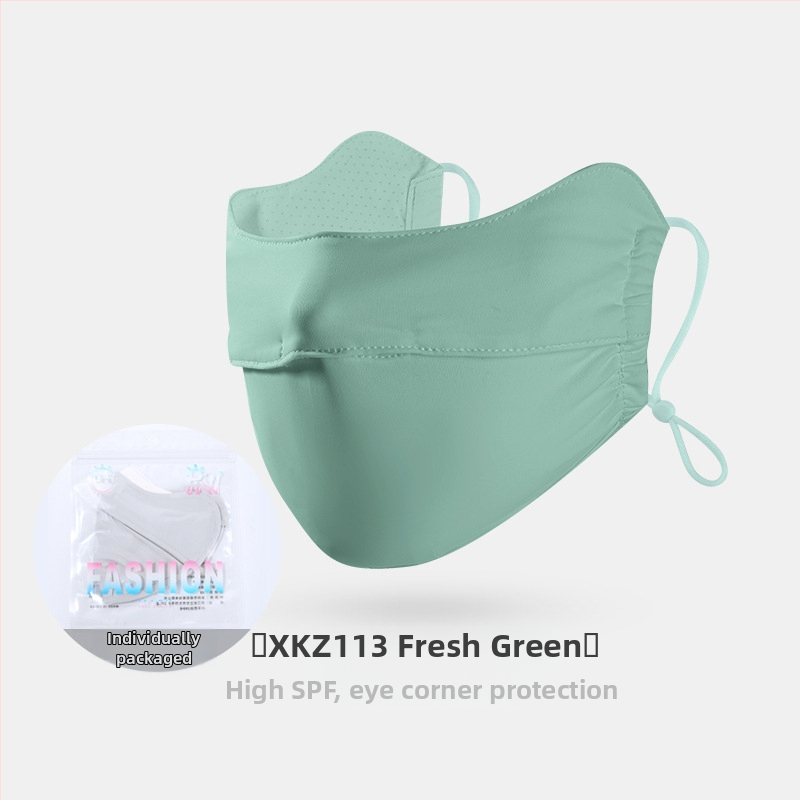 Γυναικεία Μάσκα Αντηλιακής Προστασίας για Γωνία Ματιών, Αναπνέουσα, Καλοκαιρινή, Αντι-υπεριώδης, Ντεγκραντέ, Πάγος, Μεταξωτή Στερεοφωνική Μάσκα Σκίασης UPF50