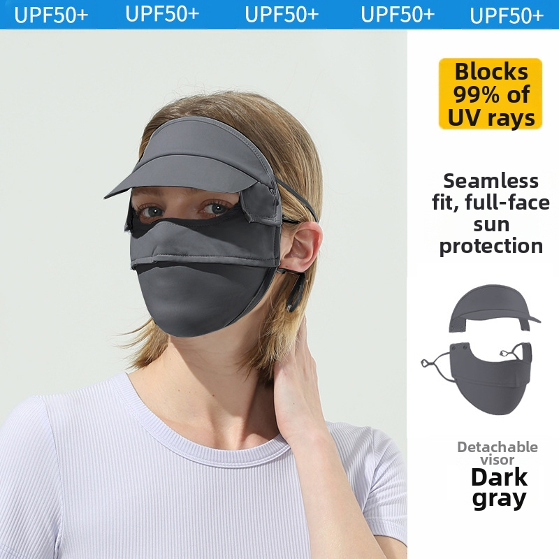 Γυναικεία Μάσκα Αντηλιακής Προστασίας για Γωνία Ματιών, Αναπνέουσα, Καλοκαιρινή, Αντι-υπεριώδης, Ντεγκραντέ, Πάγος, Μεταξωτή Στερεοφωνική Μάσκα Σκίασης UPF50