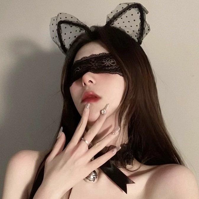 Must pitsist kassikõrva peapael seksikas loor Pure Desire jänku kõrv cosplay väike metsikkass peapael Pure Desire stiilis