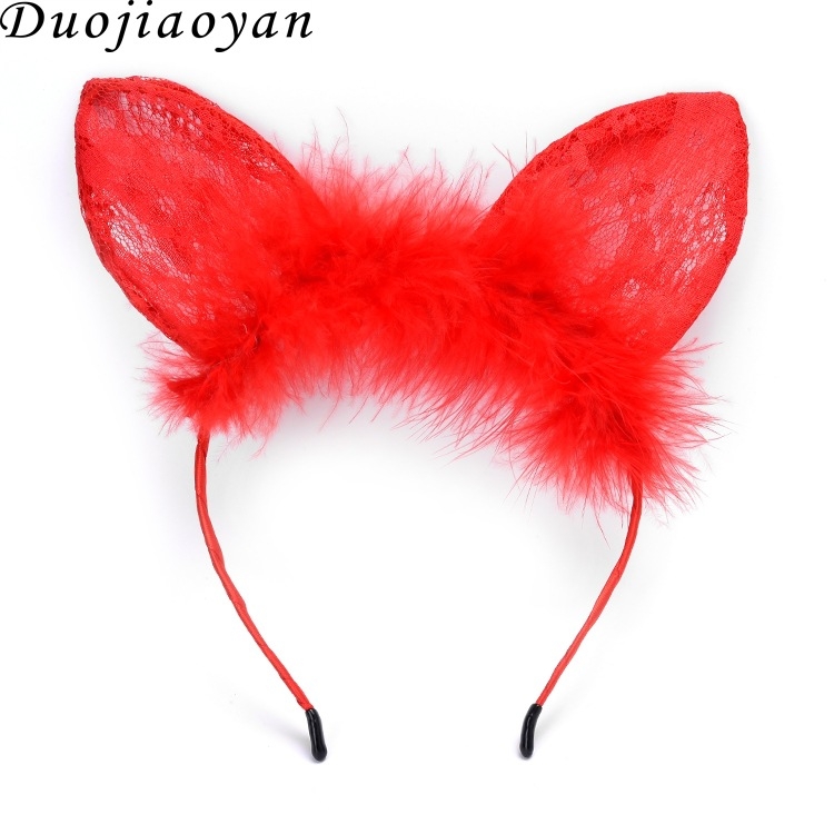 Must pitsist kassikõrva peapael seksikas loor Pure Desire jänku kõrv cosplay väike metsikkass peapael Pure Desire stiilis