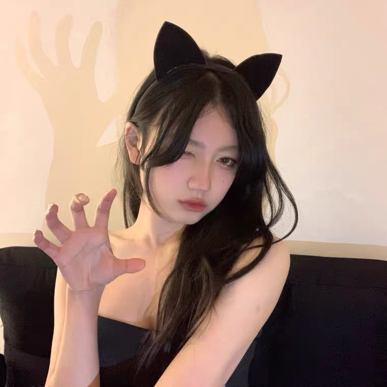 Must pitsist kassikõrva peapael seksikas loor Pure Desire jänku kõrv cosplay väike metsikkass peapael Pure Desire stiilis