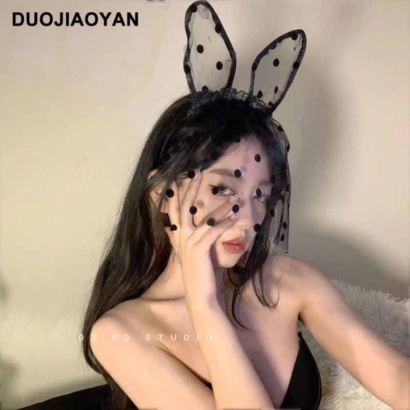 Must pitsist kassikõrva peapael seksikas loor Pure Desire jänku kõrv cosplay väike metsikkass peapael Pure Desire stiilis