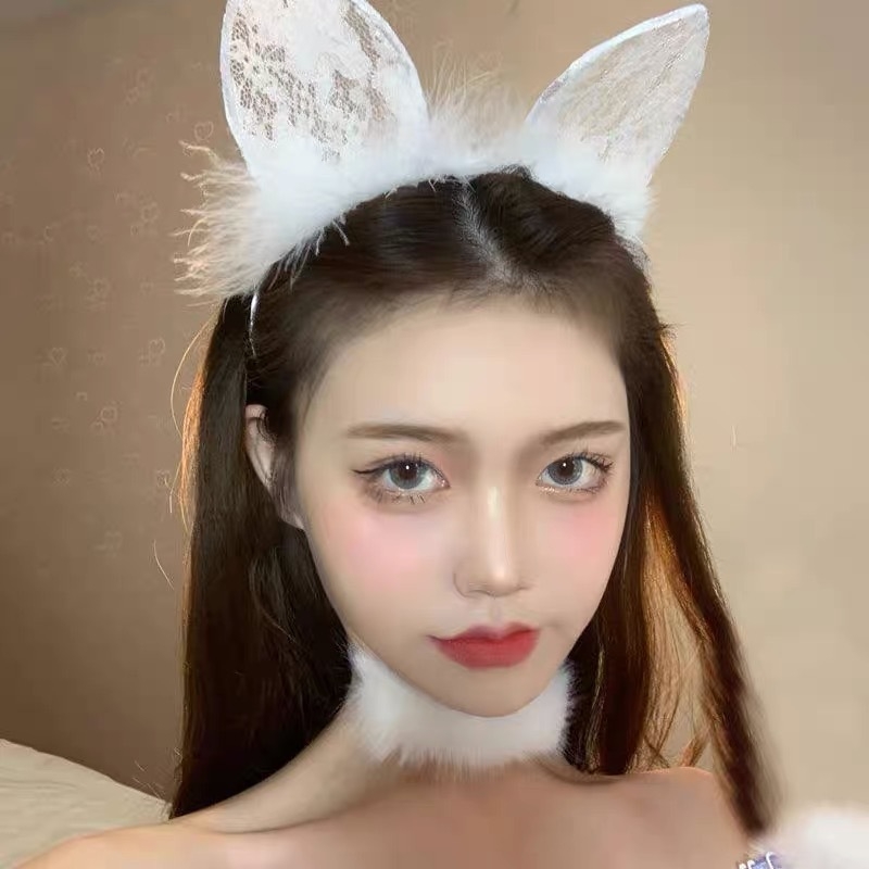 Must pitsist kassikõrva peapael seksikas loor Pure Desire jänku kõrv cosplay väike metsikkass peapael Pure Desire stiilis