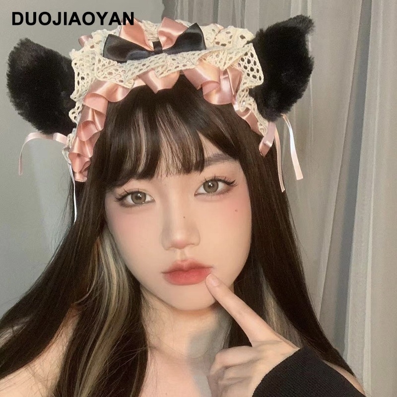 Must pitsist kassikõrva peapael seksikas loor Pure Desire jänku kõrv cosplay väike metsikkass peapael Pure Desire stiilis