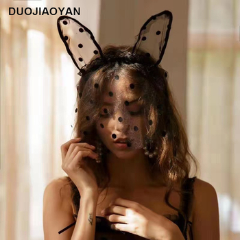 Must pitsist kassikõrva peapael seksikas loor Pure Desire jänku kõrv cosplay väike metsikkass peapael Pure Desire stiilis