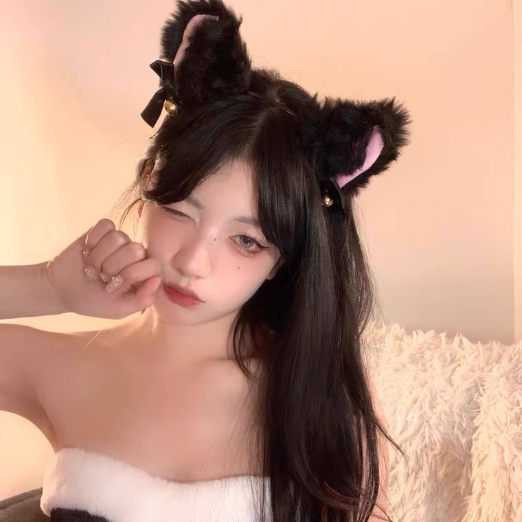 Must pitsist kassikõrva peapael seksikas loor Pure Desire jänku kõrv cosplay väike metsikkass peapael Pure Desire stiilis