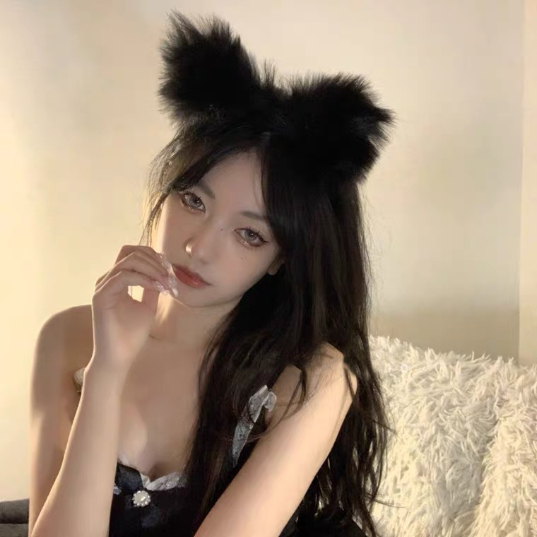 Must pitsist kassikõrva peapael seksikas loor Pure Desire jänku kõrv cosplay väike metsikkass peapael Pure Desire stiilis