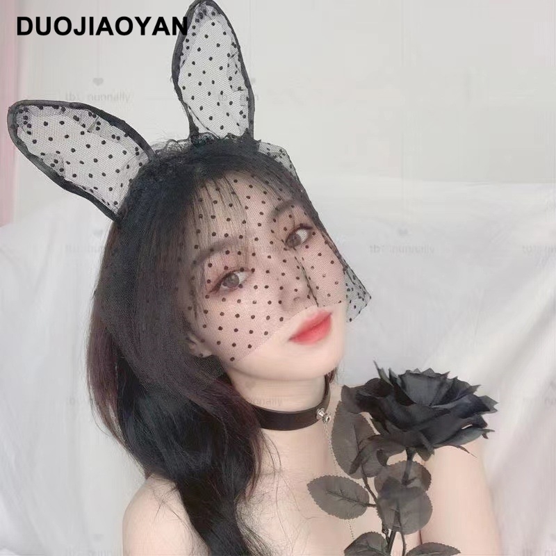 Must pitsist kassikõrva peapael seksikas loor Pure Desire jänku kõrv cosplay väike metsikkass peapael Pure Desire stiilis