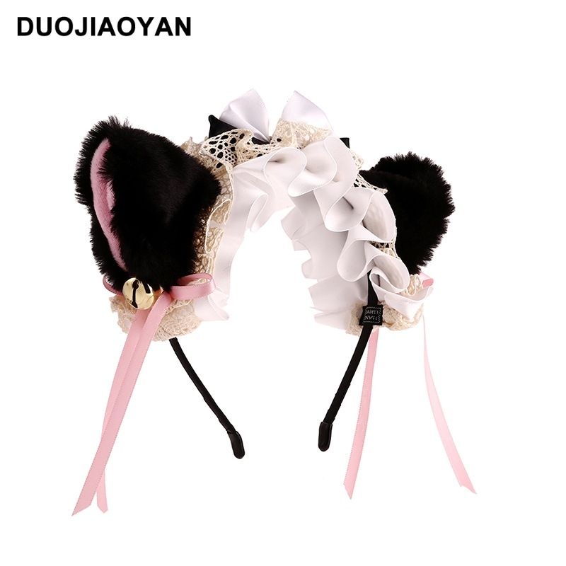 Must pitsist kassikõrva peapael seksikas loor Pure Desire jänku kõrv cosplay väike metsikkass peapael Pure Desire stiilis