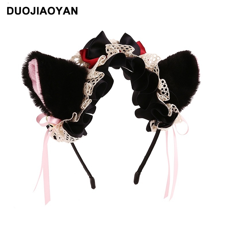 Must pitsist kassikõrva peapael seksikas loor Pure Desire jänku kõrv cosplay väike metsikkass peapael Pure Desire stiilis