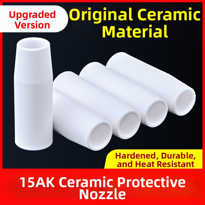 1K защитна дюза, европейски аксесоари за газово защитен заваръчен пистолет, безвъздушна защитна дюза, 200A керамична двуекранирана заваръчна машина, порцеланова дюза