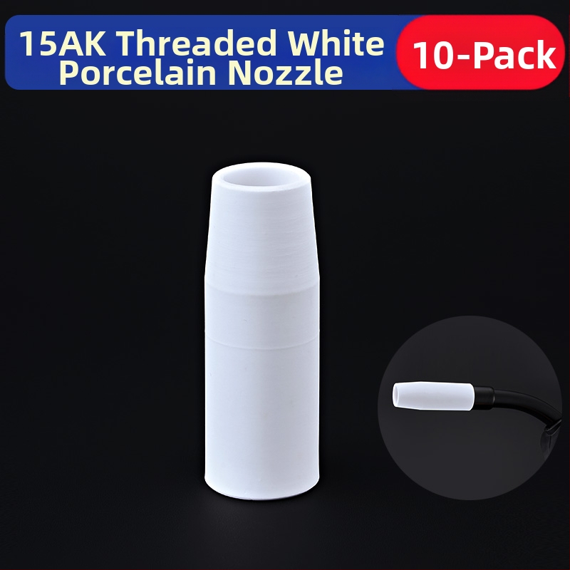 1K kaitseotsik Euroopa gaasiga varjestatud keevituspüstoli lisatarvikud õhuvaba kaitsehülssotsik 200A keraamiline kahe varjestusega keevitusmasina portselanotsik