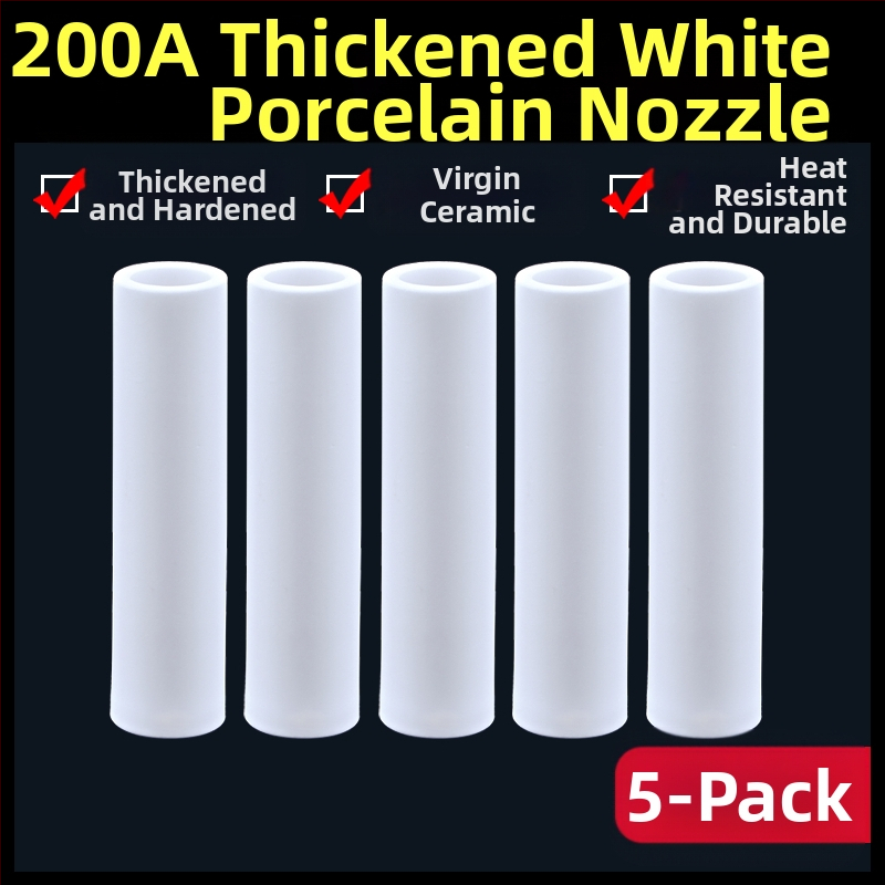 1K kaitseotsik Euroopa gaasiga varjestatud keevituspüstoli lisatarvikud õhuvaba kaitsehülssotsik 200A keraamiline kahe varjestusega keevitusmasina portselanotsik