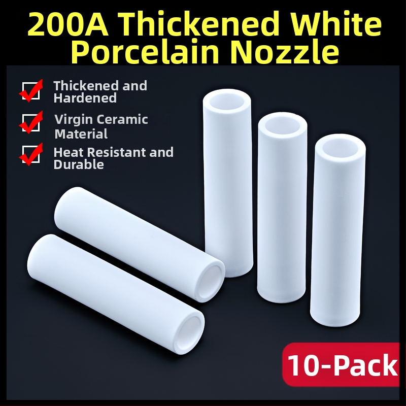 1K kaitseotsik Euroopa gaasiga varjestatud keevituspüstoli lisatarvikud õhuvaba kaitsehülssotsik 200A keraamiline kahe varjestusega keevitusmasina portselanotsik