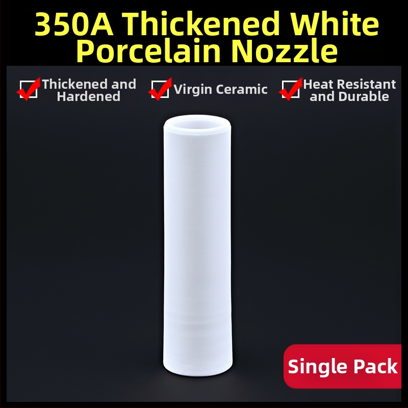 1K kaitseotsik Euroopa gaasiga varjestatud keevituspüstoli lisatarvikud õhuvaba kaitsehülssotsik 200A keraamiline kahe varjestusega keevitusmasina portselanotsik