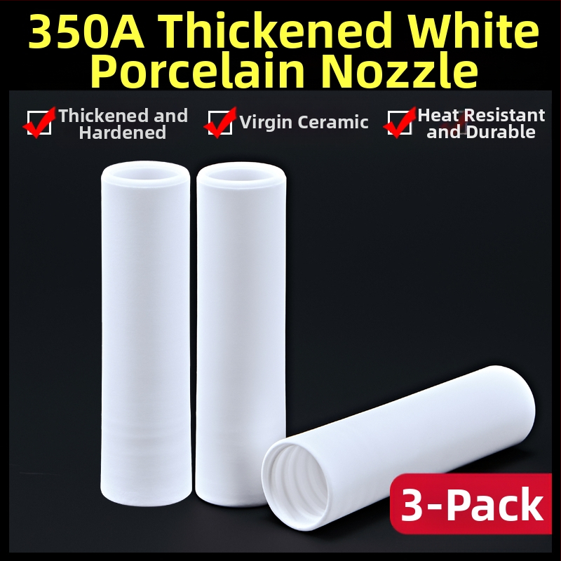 1K kaitseotsik Euroopa gaasiga varjestatud keevituspüstoli lisatarvikud õhuvaba kaitsehülssotsik 200A keraamiline kahe varjestusega keevitusmasina portselanotsik