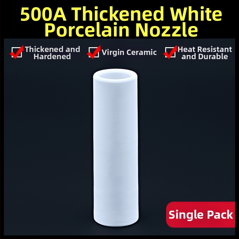 1K kaitseotsik Euroopa gaasiga varjestatud keevituspüstoli lisatarvikud õhuvaba kaitsehülssotsik 200A keraamiline kahe varjestusega keevitusmasina portselanotsik