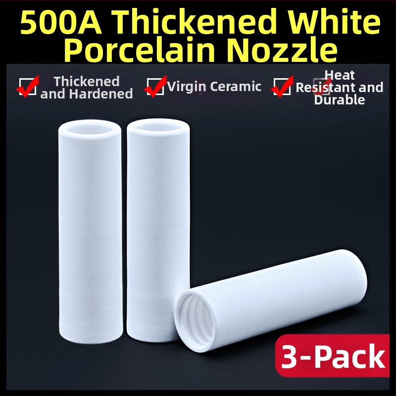 1K kaitseotsik Euroopa gaasiga varjestatud keevituspüstoli lisatarvikud õhuvaba kaitsehülssotsik 200A keraamiline kahe varjestusega keevitusmasina portselanotsik