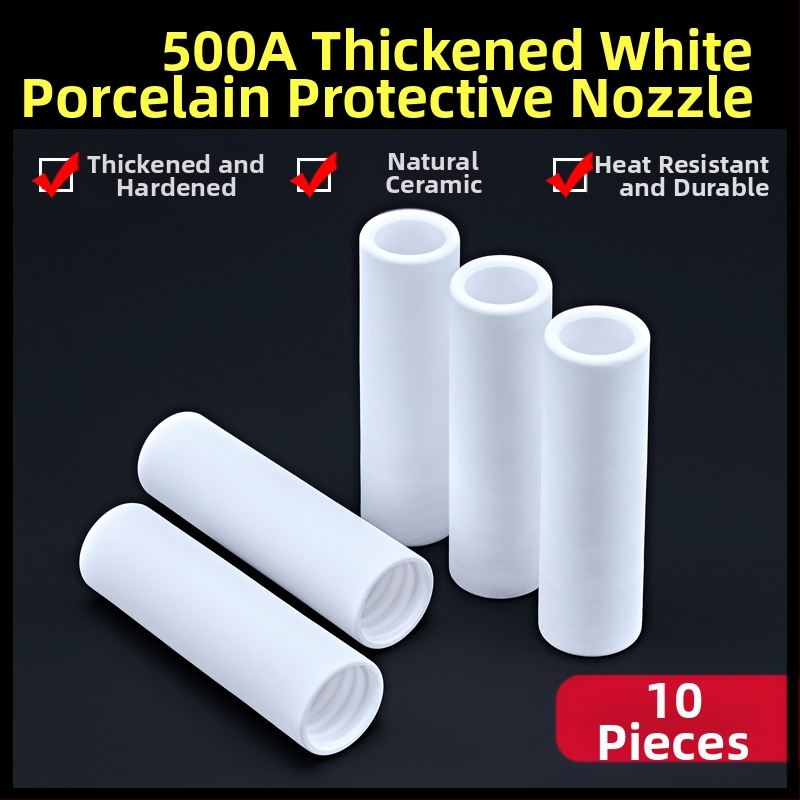 1K kaitseotsik Euroopa gaasiga varjestatud keevituspüstoli lisatarvikud õhuvaba kaitsehülssotsik 200A keraamiline kahe varjestusega keevitusmasina portselanotsik