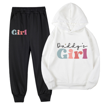 AliExpress Κορίτσι Κορίτσι Μοτίβο Κινούμενα Σχέδια Εκτύπωση Εξωτερικού Εμπορίου Μεγάλα Παιδιά και Κορίτσια Φούτερ με Κουκούλα Παντελόνι Κοστούμι 686