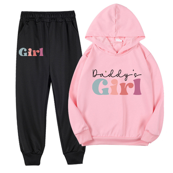 AliExpress Κορίτσι Κορίτσι Μοτίβο Κινούμενα Σχέδια Εκτύπωση Εξωτερικού Εμπορίου Μεγάλα Παιδιά και Κορίτσια Φούτερ με Κουκούλα Παντελόνι Κοστούμι 686