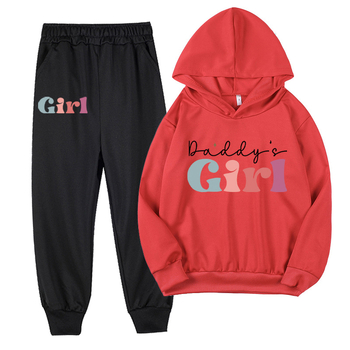 AliExpress Κορίτσι Κορίτσι Μοτίβο Κινούμενα Σχέδια Εκτύπωση Εξωτερικού Εμπορίου Μεγάλα Παιδιά και Κορίτσια Φούτερ με Κουκούλα Παντελόνι Κοστούμι 686