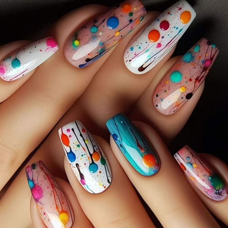 Pārrobežu karsti Eiropas un Amerikas krāšņi, saldi, vēsi, dzirkstoša tekstūra, kontrastējoša krāsa, rhinestones, Eiropas kvadrātveida, valkājami nagi, gari, mākslīgie nagi, vairumtirdzniecība
